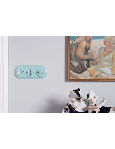 KERAMICKÝ DVOJKOĽAJNÝ SCHODISKOVÝ VYPÍNAČ RETRO...