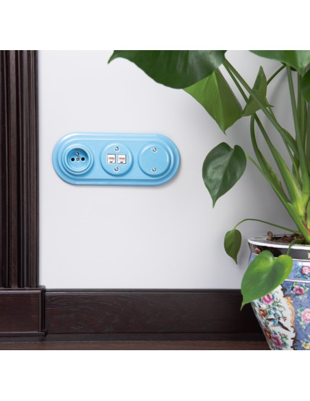 CERAMIC SOCKET FLUSH-MOUNTED WITHOUT FRAME