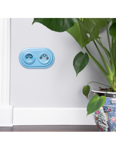 CERAMIC SAT TV SOCKET, FLUSH-MOUNTED, WHITE