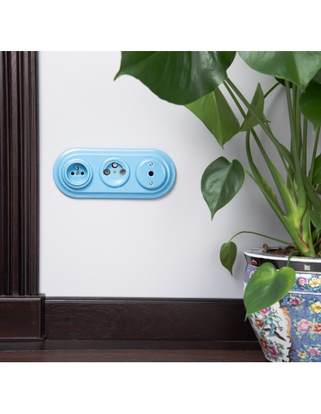 CERAMIC CABLE PASS PASTELE AZURE