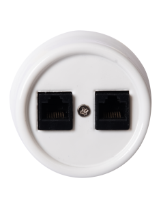 CERAMICZNE GNIAZDO 2xRJ45 NATYNKOWE BIAŁE 2