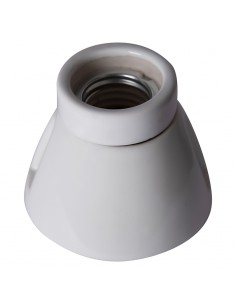 KERAMICKÝ DRŽIAK ŽIAROVKY E27 ROVNÝ BIELY 2