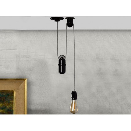 CERAMICZNE KOŁO SUFITOWE CZARNE