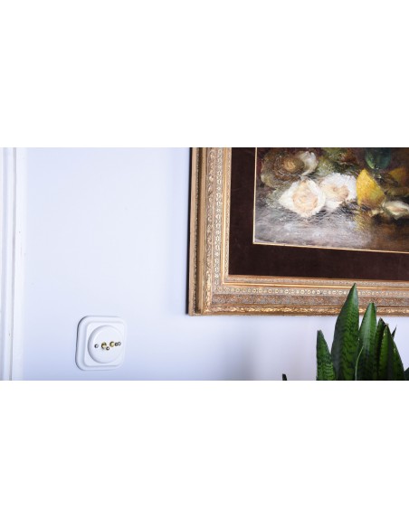 KERÁMIA FALSÍK ALATTI KAPCSOLÓ KÉTSÁVOS KAROS FEHÉR