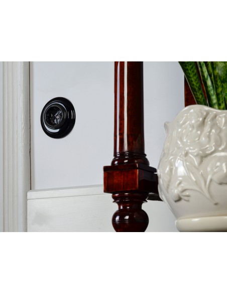 CERAMIC SOCKET FLUSH-MOUNTED WITHOUT FRAME BLACK CGPTBB
