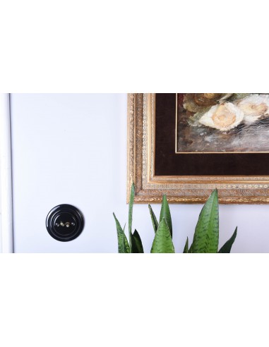 CERAMIC FLUSH-MOUNTED SWITCH LEVER BLACK