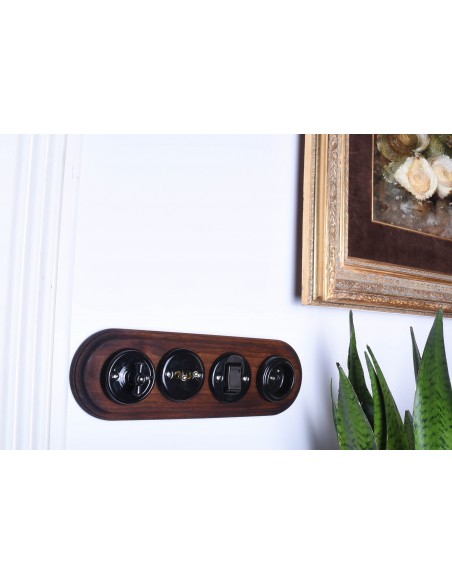 CERAMIC FLUSH-MOUNTED SWITCH LEVER BLACK