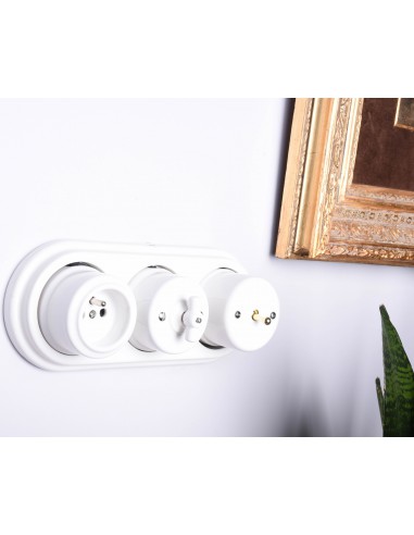 RETRO LOFT CERAMIC SURFACE MOUNTED SOCKET 2xUSB