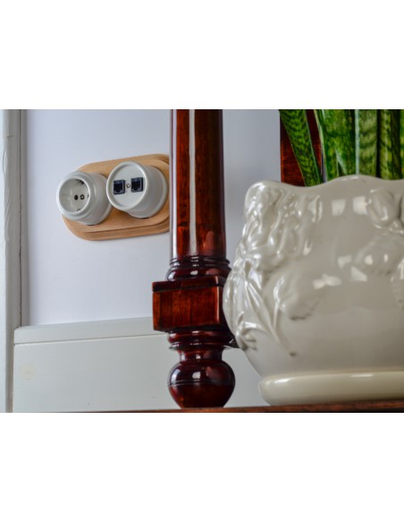 CERAMICZNE GNIAZDO 2xRJ45 NATYNKOWE BIAŁE