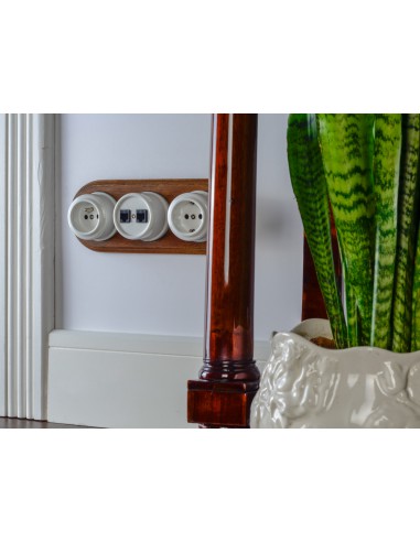 CERAMICZNE GNIAZDO 2xRJ45 NATYNKOWE BIAŁE