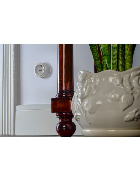 CERAMICZNE GNIAZDO 2xRJ45 NATYNKOWE BIAŁE
