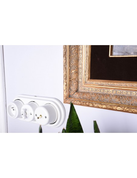 CERAMICZNE GNIAZDO 2xRJ45 NATYNKOWE BIAŁE