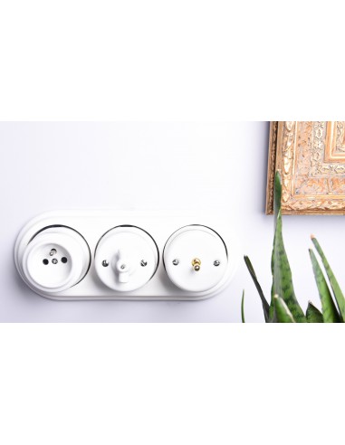 CERAMICZNE GNIAZDO 2xRJ45 NATYNKOWE BIAŁE