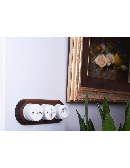 CERAMICZNE GNIAZDO 2xRJ45 NATYNKOWE BIAŁE