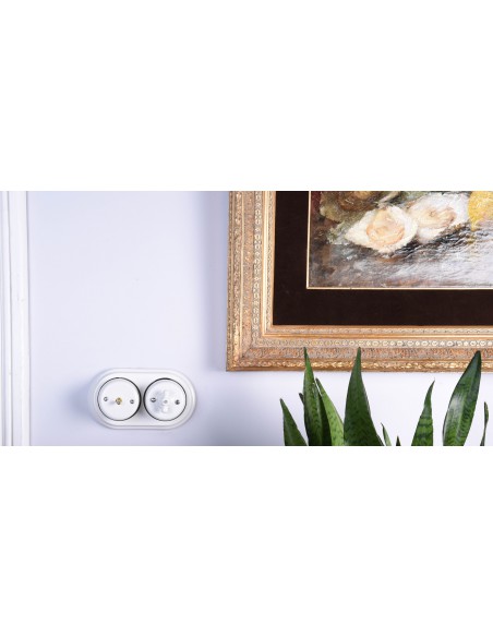 CERAMIC SURFACE-MOUNTED LEVER BELL BUTTON