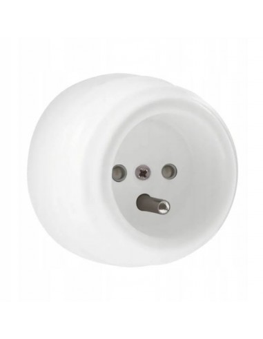 CERAMICZNE GNIAZDO 230V NATYNKOWE BIAŁE GN03W