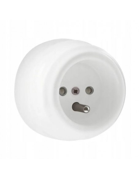 CERAMICZNE GNIAZDO 230V NATYNKOWE BIAŁE GN03W