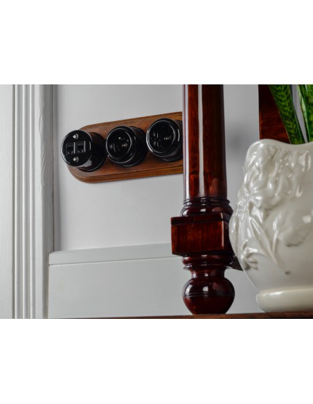 RETRO LOFT CERAMIC SOCKET SCHUKO 230V PLASTER