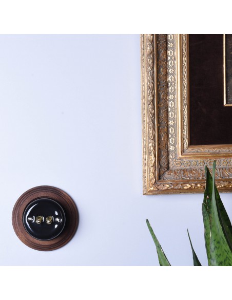 KERÁMIA FALRA SZERELHETŐ EGYVÁGÁNYÚ KAROS KAPCSOLÓ FEKETE