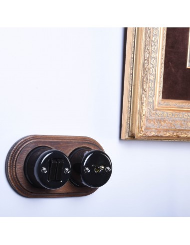 CERAMIC SURFACE MOUNTED SWITCH CROSS LEVER BLACK