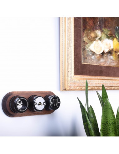 CERAMIC SURFACE MOUNTED SWITCH CROSS LEVER BLACK