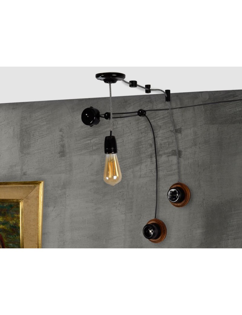 KERAMICKÝ HÁK NA KABEL 20x45mm ČERNÝ