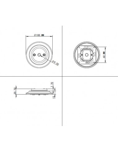 CERAMIC CABLE PASS PASTELE AZURE
