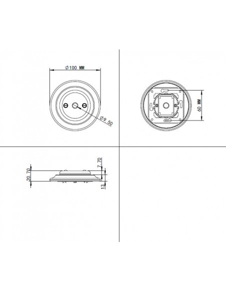 CERAMIC CABLE PASS PASTELE AZURE
