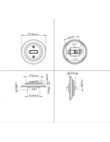 RETRO LOFT CERAMIC SINGLE-MOUNTED FLUSH-MOUNTED SWITCH