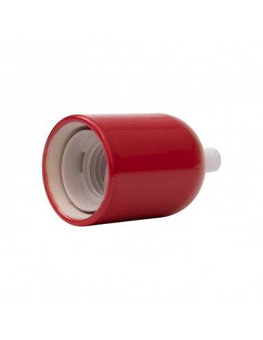 CERAMICZNA OPRAWKA ŻARÓWKI E27 CZERWONA