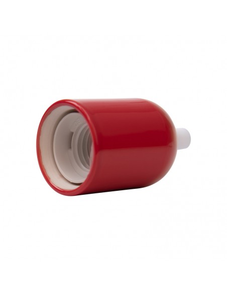 CERAMICZNA OPRAWKA ŻARÓWKI E27 CZERWONA