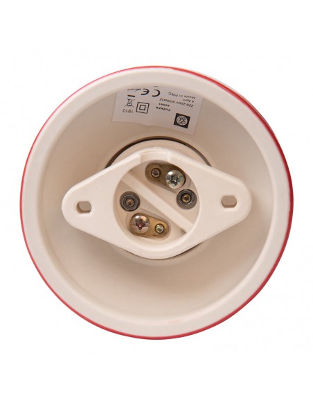RED CERAMIC BULB HOLDER E27 3.5" HIGH FREQUENCY STRAIGHT