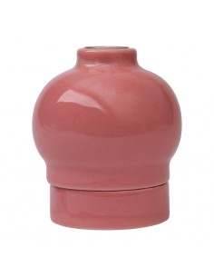 CERAMICZNA OPRAWKA ŻARÓWKI E27 XD06W PASTELOWA ŁOSOSIOWA