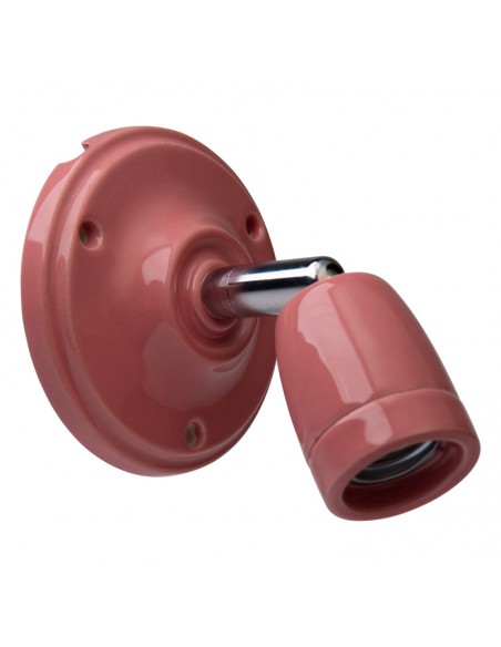 CERAMICZNY KINKIET REGULOWANY ŚCIENNO SUFITOWY PASTELOWY ŁOSOSIOWY