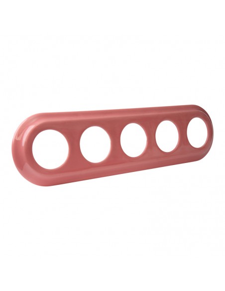 CERAMICZNA RAMKA PIĘCIOKROTNA PODTYNKOWA PASTELOWA ŁOSOSIOWA CRPT5PŁ