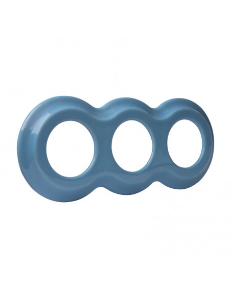 Pasztellkék hármas kerámia képkeret hóemberrel