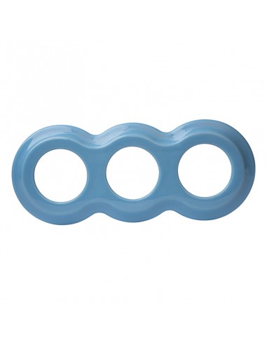 Pasztellkék hármas kerámia képkeret hóemberrel