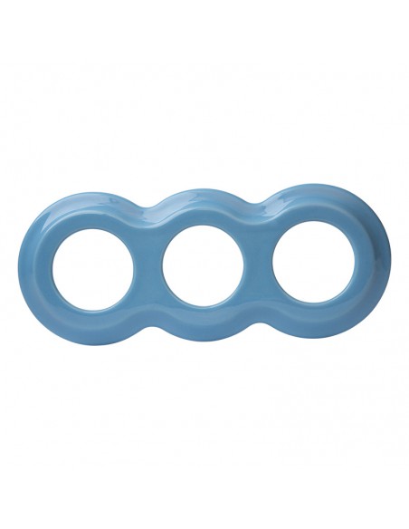 Pasztellkék hármas kerámia képkeret hóemberrel