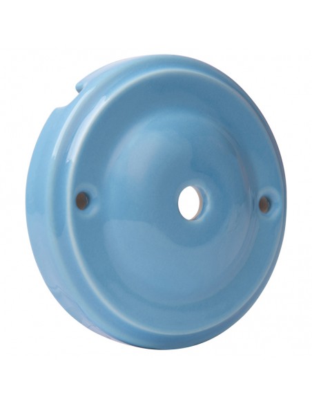 Base de techo redonda de cerámica 100 mm Manzana azul pastel