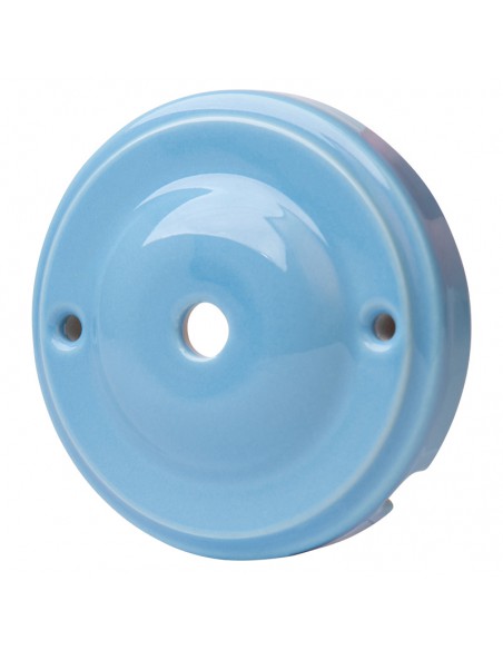 Base de techo redonda de cerámica 100 mm Manzana azul pastel