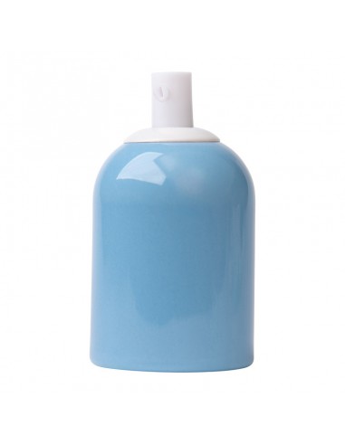 Douille de lampe en céramique E27 bleu pastel