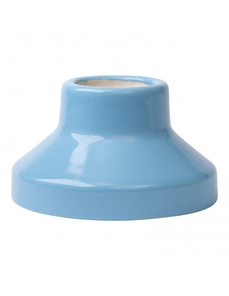 Keramický držák žárovky E27 3,5" vysokofrekvenční rovný pastelově azurový