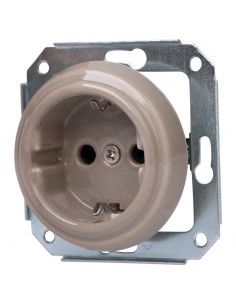 CERAMICZNE GNIAZDO SCHUKO PODTYNKOWE PASTELOWE OLIWKA BEZ...