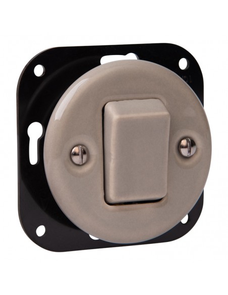 CERAMICZNY WŁĄCZNIK PODTYNKOWY KRZYŻOWY PASTELOWY OLIWKA BEZ RAMKI