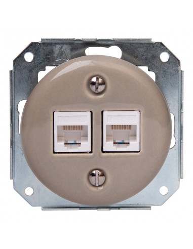 CERAMICZNE GNIAZDO 2xRJ45 PODTYNKOWE PASTELOWE...