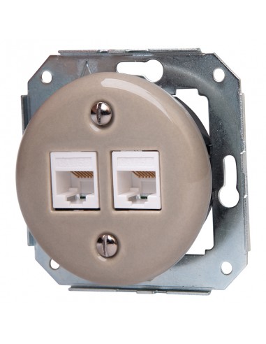 CERAMICZNE GNIAZDO 2xRJ45 PODTYNKOWE PASTELOWE...