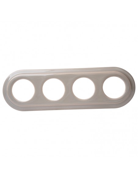 CERAMICZNA RAMKA CZTEROKROTNA PODTYNKOWA PASTELOWA OLIWKA