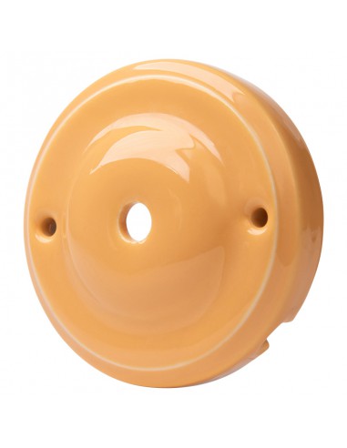 Ceramic Round Ceiling Rose 100mm Apple Yellow