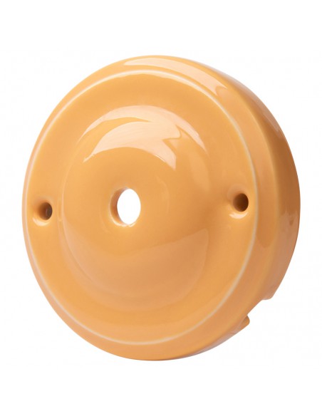 Ceramic Round Ceiling Rose 100mm Apple Yellow