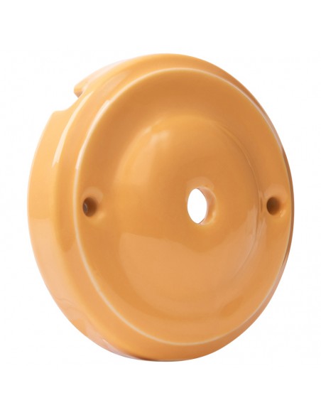 Ceramic Round Ceiling Rose 100mm Apple Yellow
